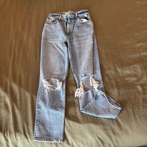 Distressed Blue Jeans